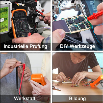 Digital Multimeter Voltmeter Batterietester Spannungsprüfer Durchgangsprüfer Ohm Volt Ampere Messgerät AC/DC Spannung Strom Widerstand Diode Transistor, Großes LCD Anzeige und Hintergrundlicht