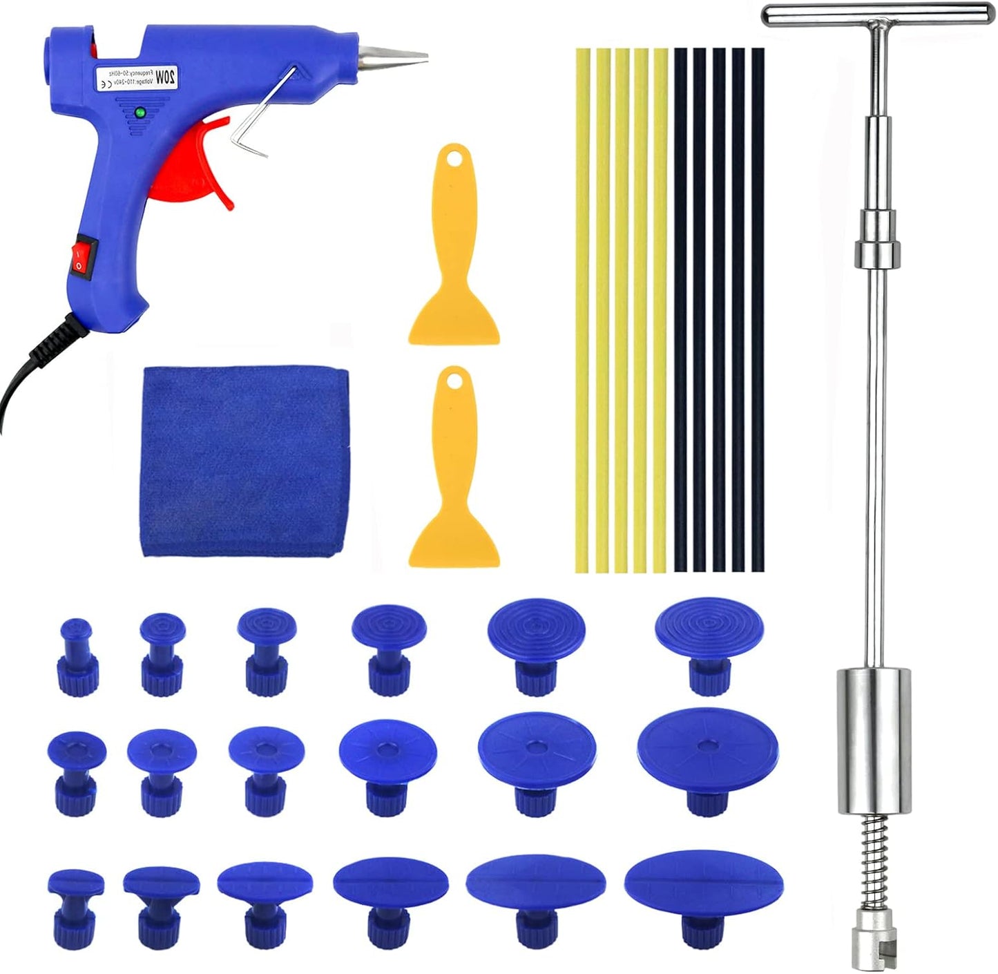 Tosucs Dellen Reparatur Ausbeulwerkzeug Lackfreies Dent Puller Set, Dellen Reparaturset, Auto Paintless Dent Removal Kit für Fahrzeug Dellen Entfernen